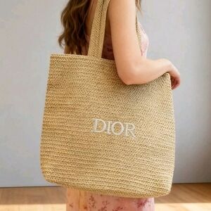 Dior Beige Woven Straw Tote Bag VIP GWP